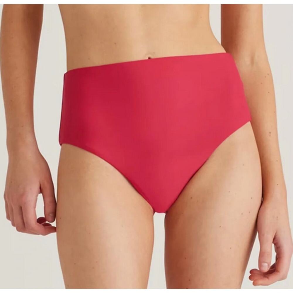 Quince Italian High-Rise Bikini Bottom Berry Size M